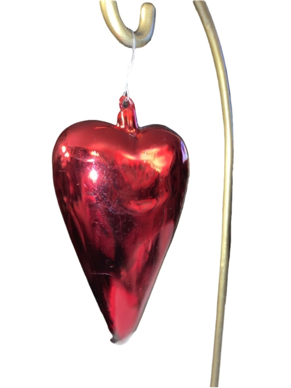 Unbranded Red Glass Heart Ornament One Size